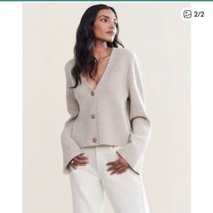 Joie Light Gray Button-Front Women's Knit Cardigan Sweater NWT
